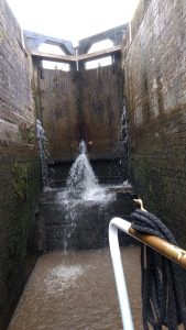 Descending Grindley Brook Staircase
